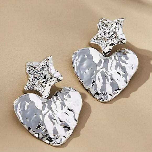 Heart shape drop earrings N42 - Picture 1 of 5